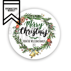 Merry Christmas Stickers - Holiday Labels