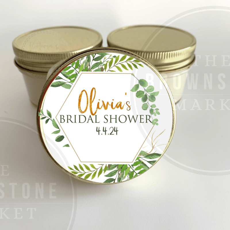 Bridal Shower Favors - Set of 6 - Greenery/Gold Theme