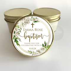Baptism Favors - Set of 6 -  Greenery Gold