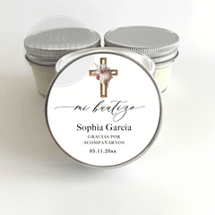 Baptism Candle Personalized | Scented Christening Favor | Baby Dedication Candle Gift