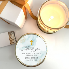 Baptism Favors - Watercolor Set of 6 Candles