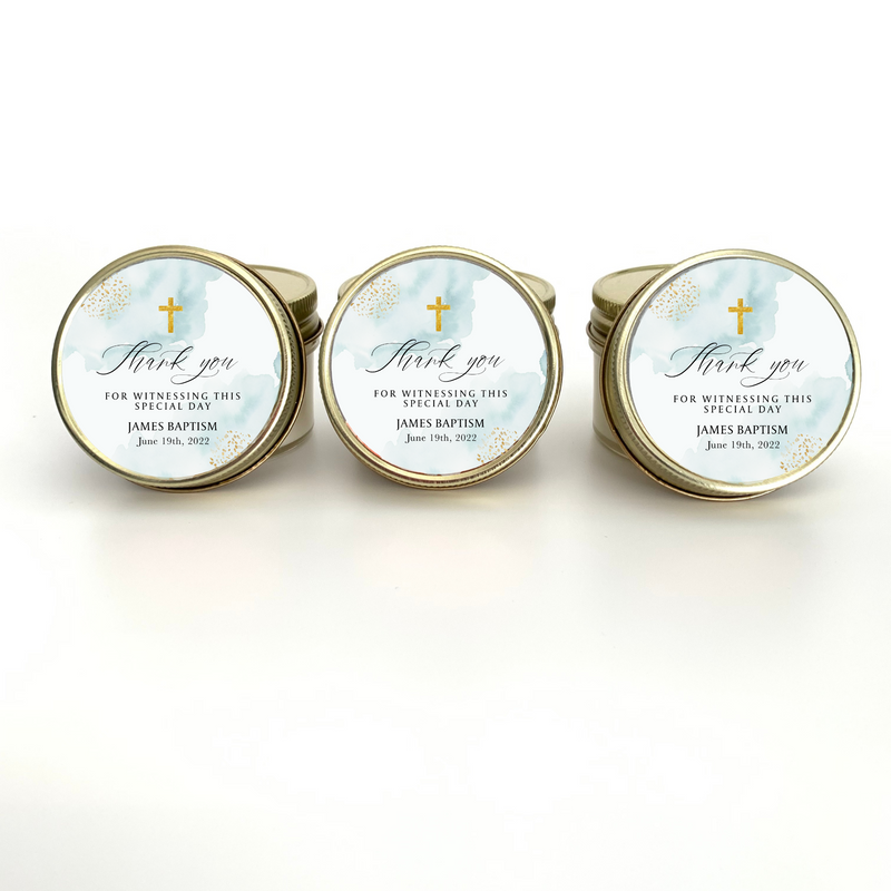 Baptism Favors - Watercolor Set of 6 Candles
