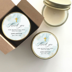 Baptism Favors - Watercolor Set of 6 Candles