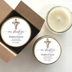 Baptism Candle Personalized | Scented Christening Favor | Baby Dedication Candle Gift