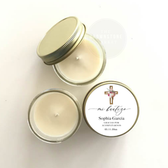 Baptism Candle Personalized | Scented Christening Favor | Baby Dedication Candle Gift