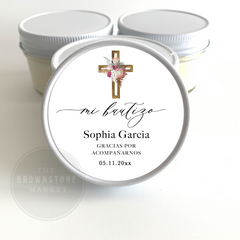 Baptism Candle Personalized | Scented Christening Favor | Baby Dedication Candle Gift