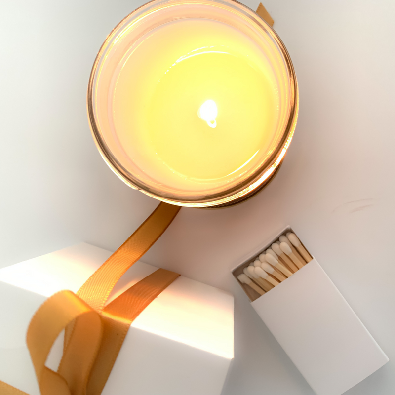 Baptism Candle Favors | Gold Floral