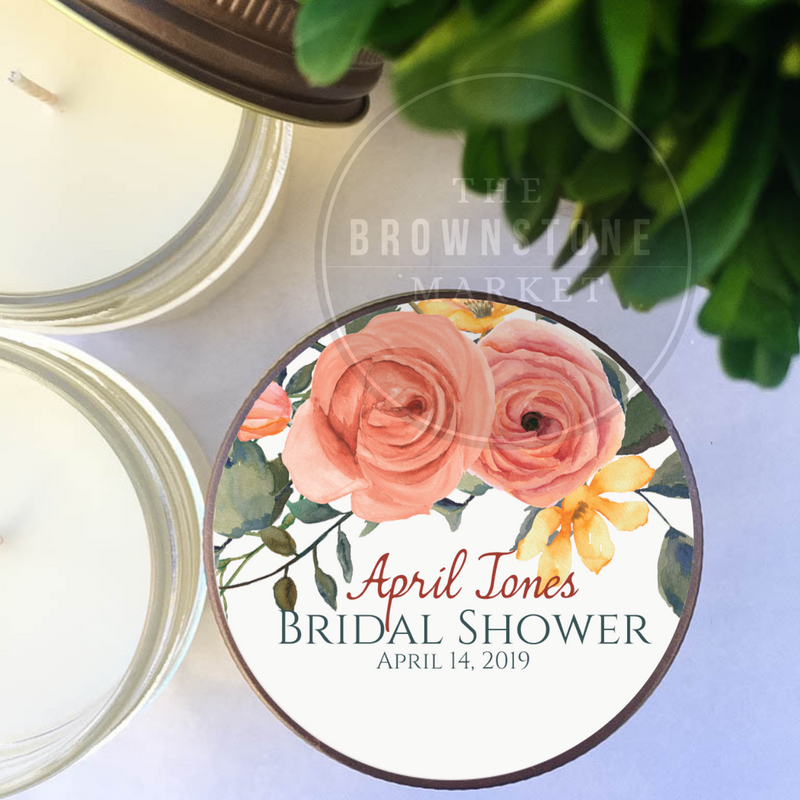 Bridal Shower Favors - Set of 6 - Peach Spring Floral