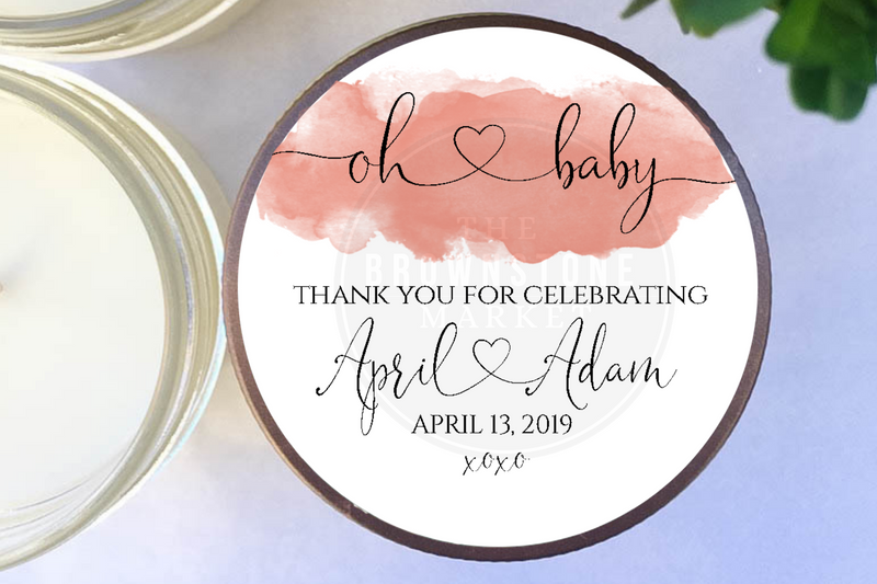 Oh Baby! - Set of 6 - Watercolor Baby Shower Favors