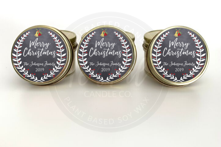 Merry Christmas Bells Holiday Candles