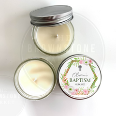 Baptism Candle Favors | Floral Frame