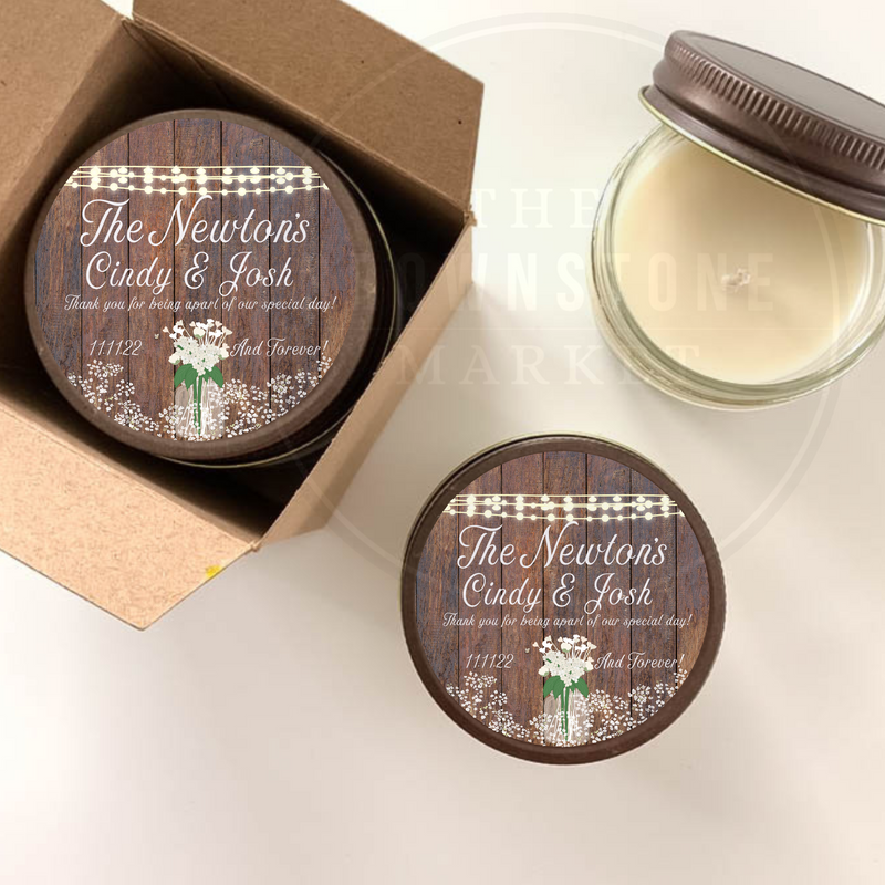 Wedding Favors - Rustic Theme Bridal Shower Candles