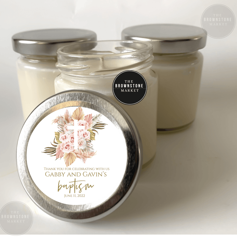 Pampas Floral Baptism Favors
