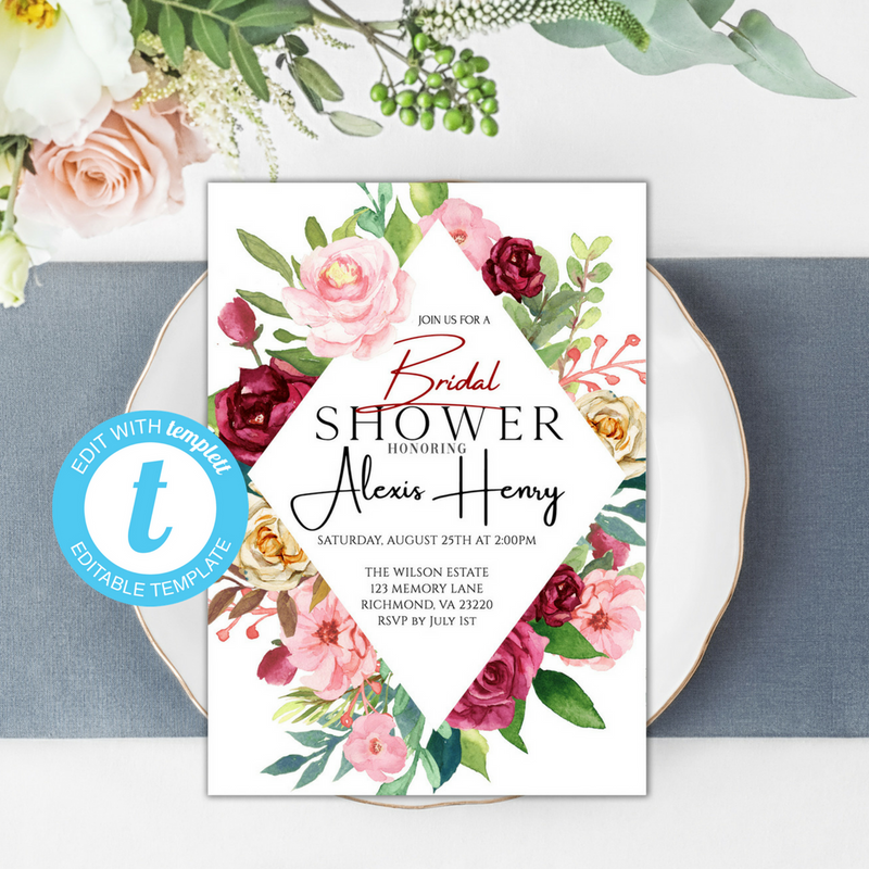 The Brownstone Market Ruby Rose Invitation