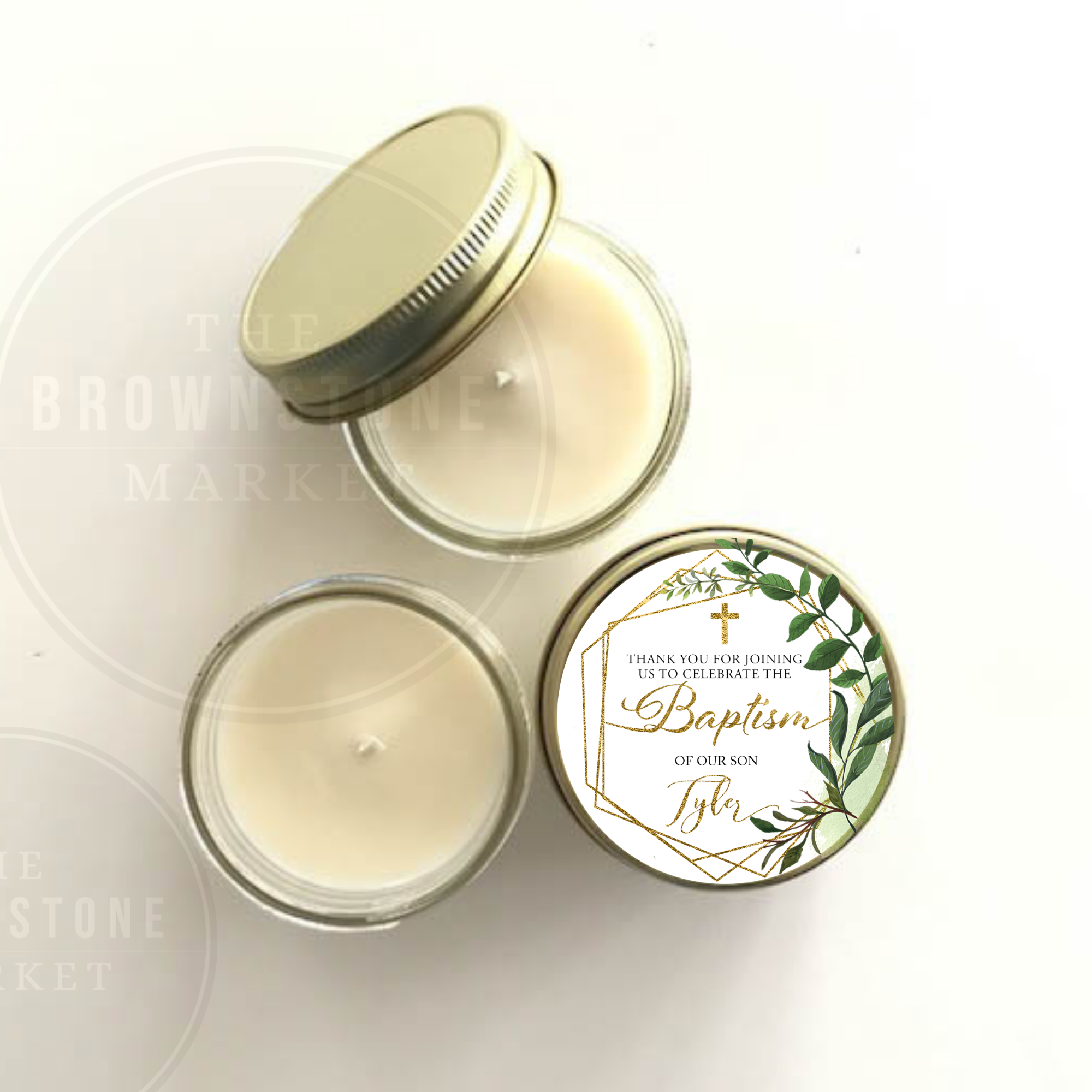 Pottery Painting Gold Tin Candle Favors