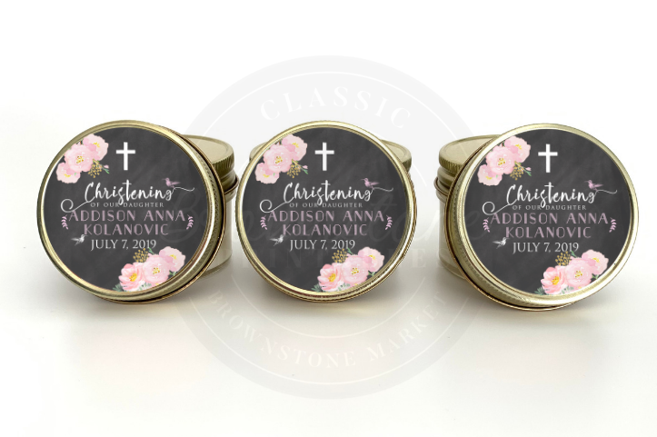 Baptism Favors - Set of 6 - Pink Lilly