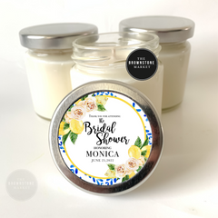 Lemon Mediterranean Favors - Bridal Shower Candles Set of 6