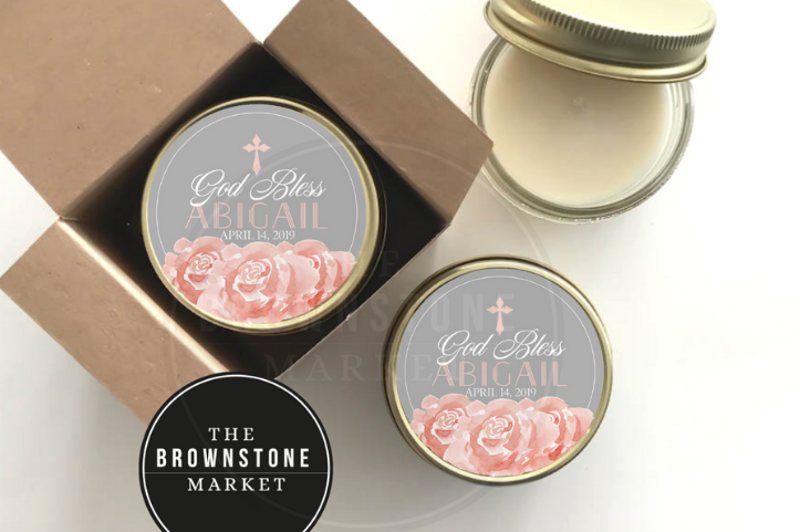 Baptism Favors | God Bless Pink Floral