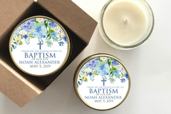 Baptism Favors - Set of 6 - Blue Floral Boarder