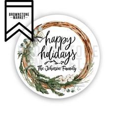 Happy Holidays Stickers - Holiday Labels