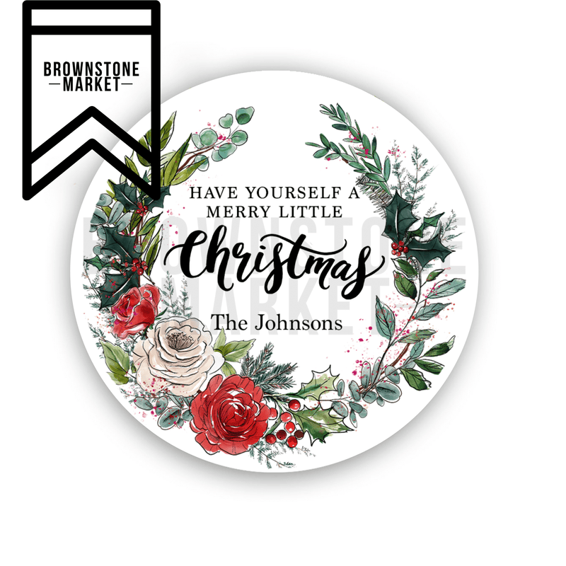 Merry Little Christmas Stickers - Holiday Labels