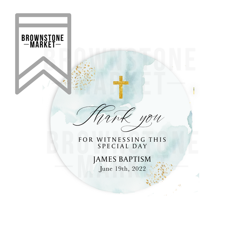 Firt Holy Baptism Sticker - Baptism Labels