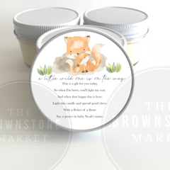 A Little Wild One is on the way - Baby Shower Favor Fox Theme