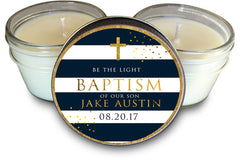 Baptism Favors - Set of 6 - Navy Stripes