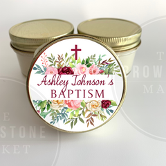 Baptism Favor - Personalized Gifts Set of 6 - Ruby Floral