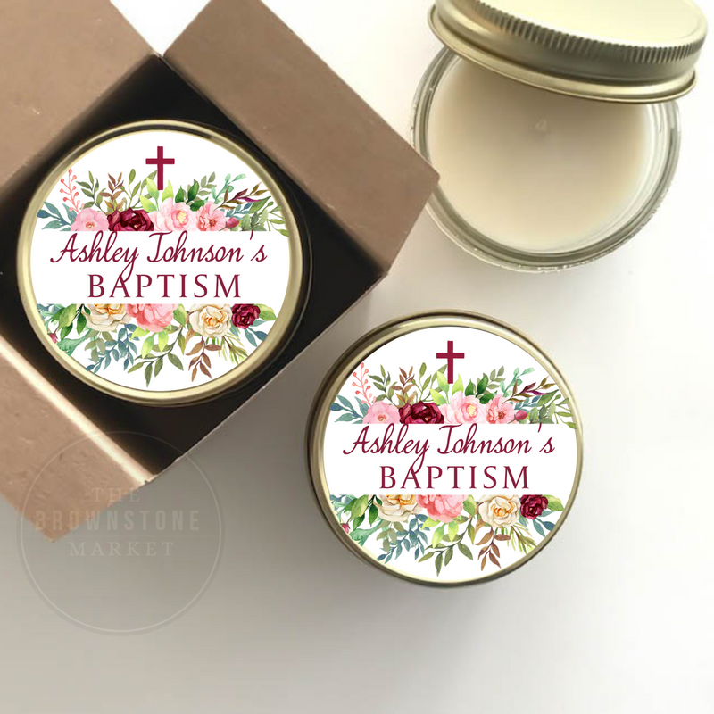 Baptism Favor - Personalized Gifts Set of 6 - Ruby Floral