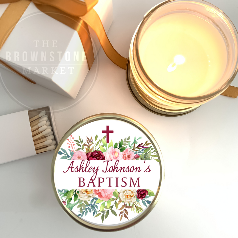 Baptism Favor - Personalized Gifts Set of 6 - Ruby Floral