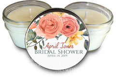 Bridal Shower Favors - Set of 6 - Peach Spring Floral