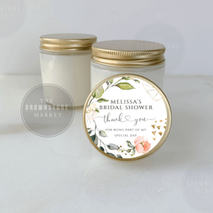 Bridal Shower Favor Candles - Botanical Floral