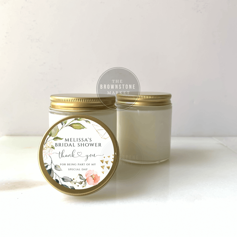 Bridal Shower Favor Candles - Botanical Floral