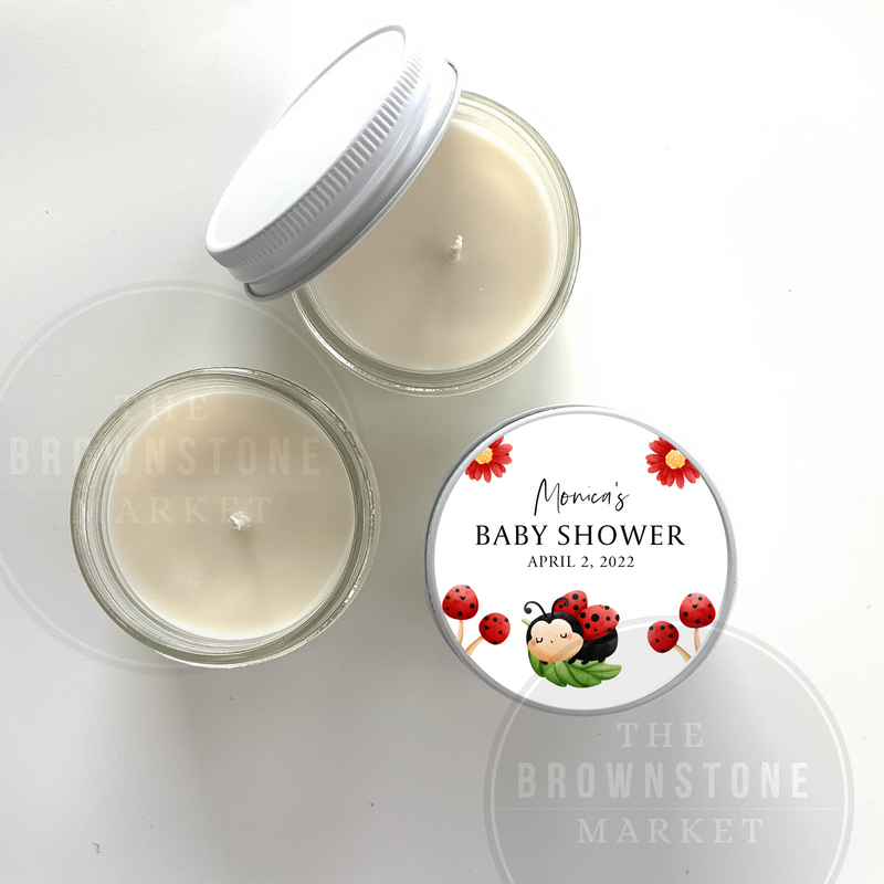 Baby Shower Favors - LadyBug Theme - Set of 6 Candles