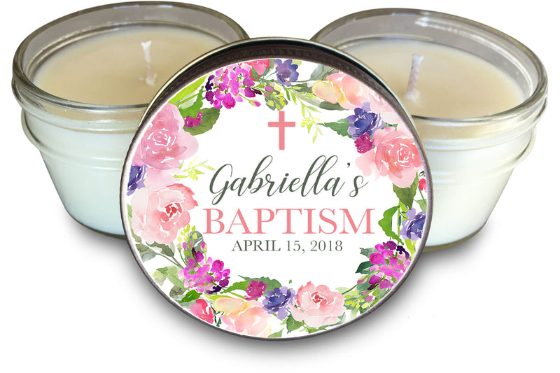 Baptism Favors- Set of 6 - Floral Circle of Love II