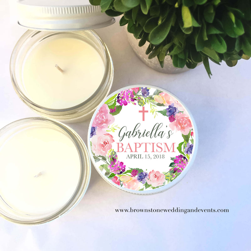 Baptism Favors- Set of 6 - Floral Circle of Love II