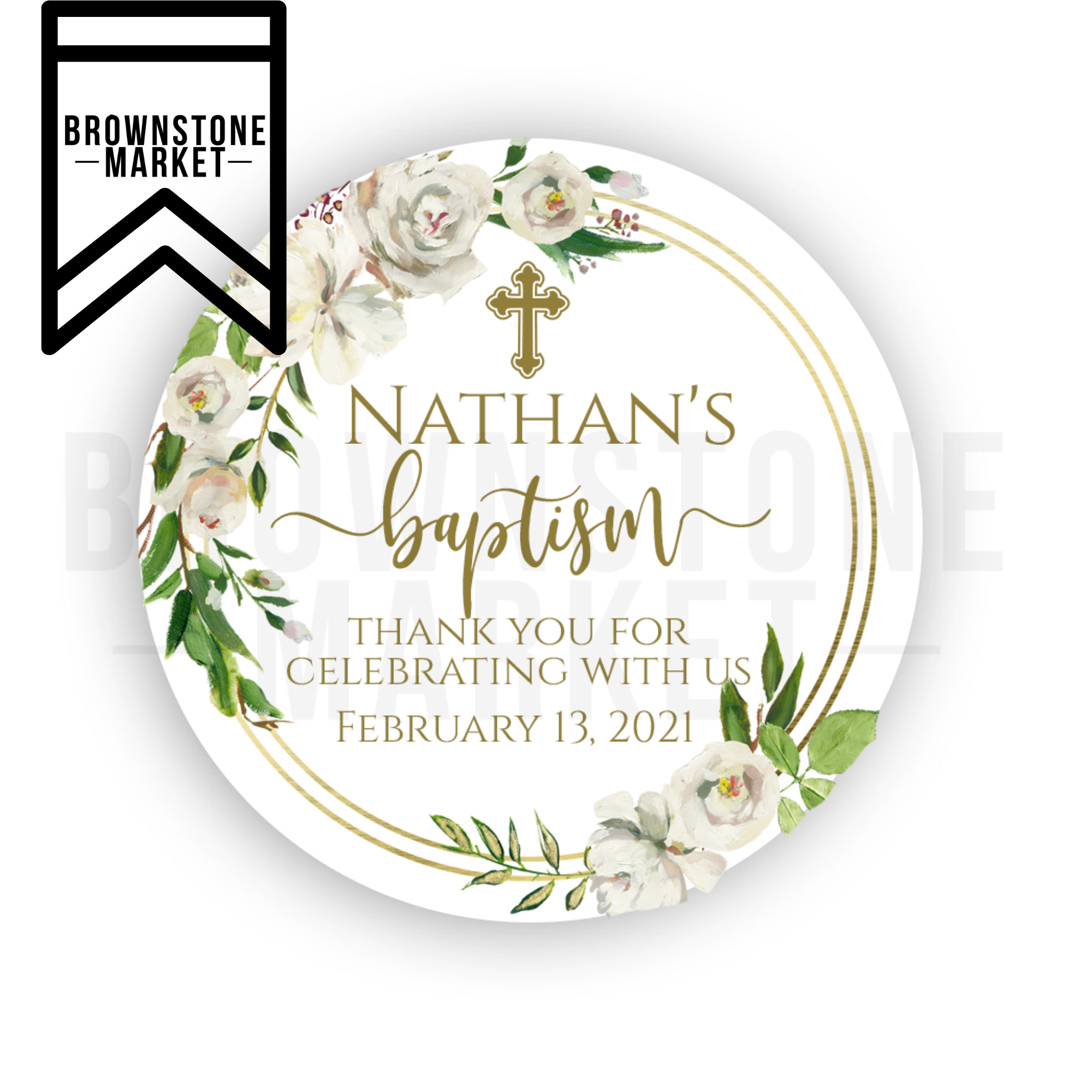 Baptism Icon Sticker Baptism Stickers - Baptism Labels - Brownstone Market | The Brownstone ...