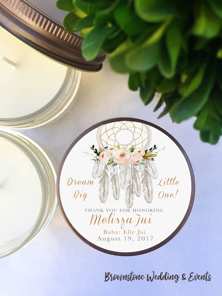 Personalized Baby Shower Favors - Dream Catcher Theme at The Brownstone Market 