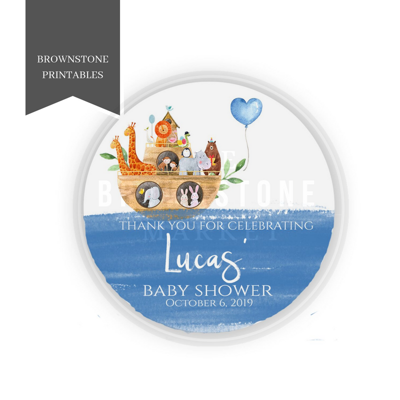 Noah's Ark Baptism Stickers - Baptism Labels