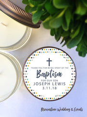 Baptism Favors - Set of 6 - Navy Dots