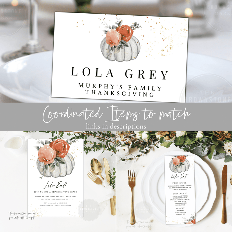 Thanksgiving Editable Menu Card - A013