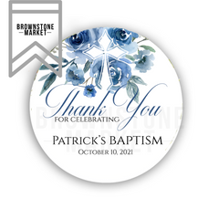 Thank You Baptism Sticker - Baptism Labels