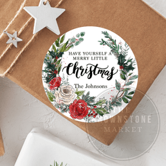 Merry Little Christmas Stickers - Holiday Labels