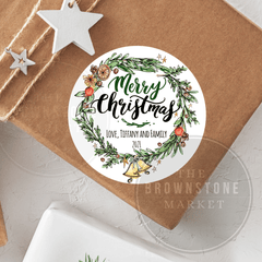 Merry Christmas Stickers - Holiday Labels