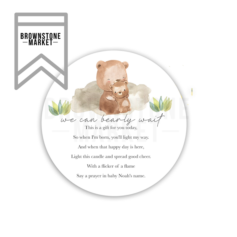 Baby Shower - We Can Bearly Wait Labels