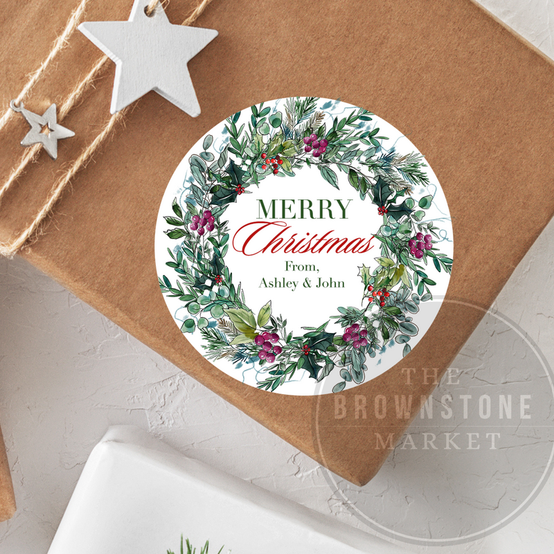Warm Holiday Wishes Stickers - Holiday Labels