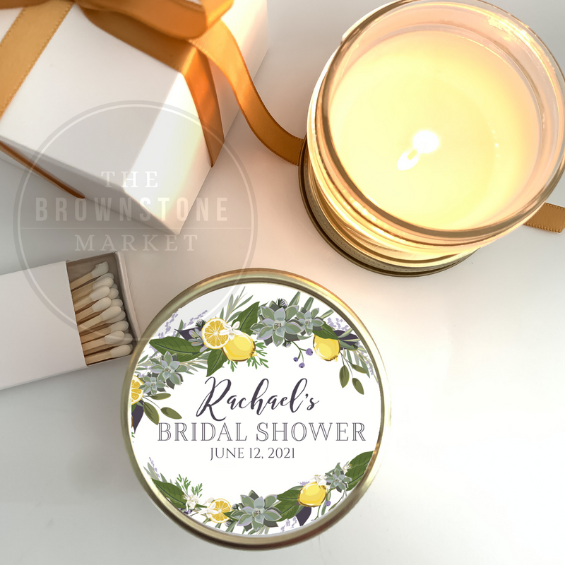 Bridal Shower Favors - Set of 6 - Lemon Wreath