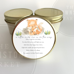 A Little Wild One is on the way - Baby Shower Favor Fox Theme
