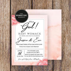 Baby Shower Invitation Baby in Pink